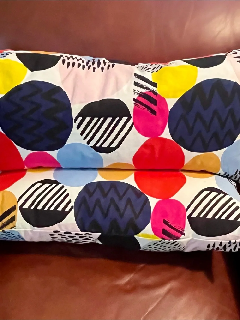 IKEA Nedja Lumbar Pillows 2 Colorful Circle Print Accent Cushions Retro 21